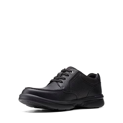 Image of Clarks Bradley Vibe, mens Low-Top Sneakers, Black tumbled leather, 10 UK