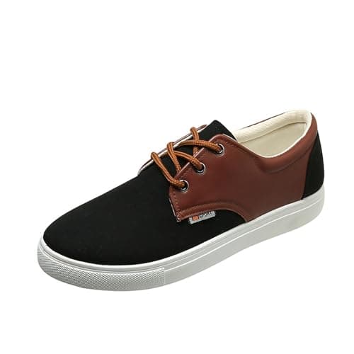 Image of Generisch Low Top Trainers Men's Sports Shoes Sports Shoes Men's Flat Sole Canvas Shoes with Quick Release Canvas Shoes Non-Slip Outdoor Shoes Comfortable Running Shoes Breathable Trainers, Z02 black,