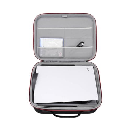 Image of Hard Travel Case for Playstation Sony 5 Digital Edition/Playstation 5 Disc Version, Carry Bag with YKK Zipper for PS5 Game Console with Base, Dualsense Controller x2,Charging Station x1,HD Camera x1