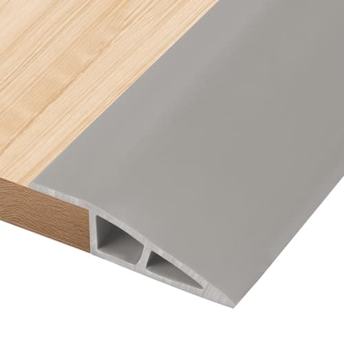 Image of 1M PVC Rubber Wheelchair Ramp Self Adhesive,Threshold Reducer,Door Floor Threshold Transition Strip,Butt Up Threshold-Moldings Trim for Doorways Carpet Floor Tile Edge(1cm,grey)