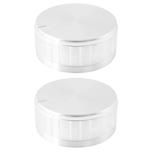 Image of The Lord of the Tools 2Pcs Aluminium Alloy Potentiometer Control Knob for 6.0mm Plum Blossom Axis Potentiometer Encoder 40x17x6mm Silver