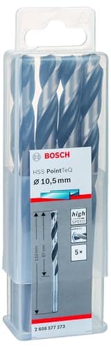 Image of Bosch Professional 5-piece PointTeQ HSS Twist Drill Bit (for Metal, 10.5 x 87 x 133 mm, Drill Driver Accessories)