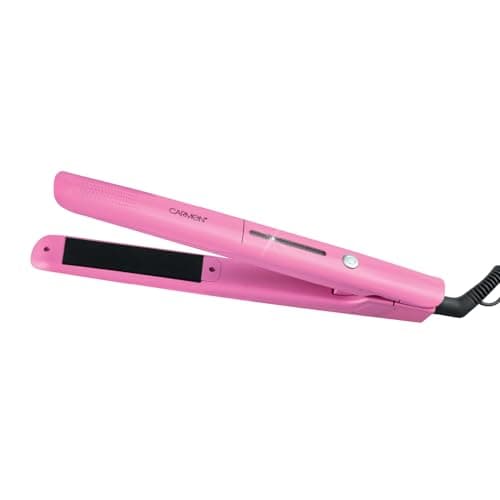 Image of Carmen Hair Straightener with Ceramic Plates and Anti Tangle 360° Swivel Cord, Pink, C81233PNK