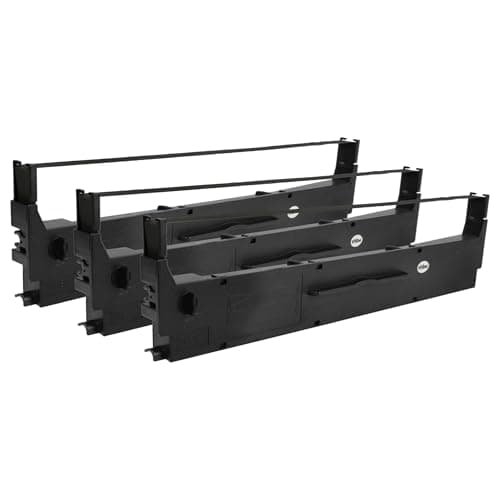 Image of vhbw 3X Ribbon Cartridge Compatible with Epson LQ-200, LQ-350, LQ-300, LQ300, LQ200, LQ350 Dot Matrix, Receipt Printer - Black Ink Ribbon