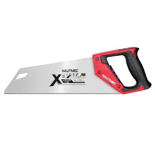 Image of HAUTMEC 350MM X-Sharp Pro Hand Saw for Cuts Comfort, Quality and Accuracy, Fine-Cut Handsaw with 12 TPI Triple-Ground Teeth and 1mm Thickened Large Blade, Bi-Material Ergonomic Handle – HT0295