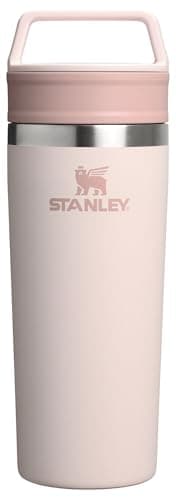 Image of STANLEY Cafe To Go Travel Mug 16 oz | Leakproof Two-Part Drink Through Lid | Tumbler Cup for Coffee, Tea and Drinks | Insulated Stainless Steel Coffee Mug | BPA-Free | Rose Quartz