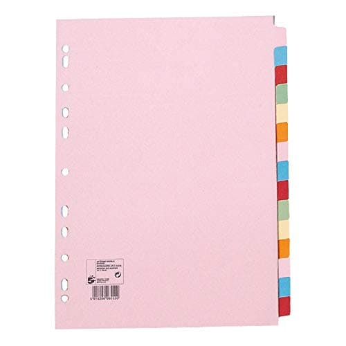 Image of 5 Star Subject Dividers Multipunched Manilla Board 15-Part A4 Assorted [Pack 10]