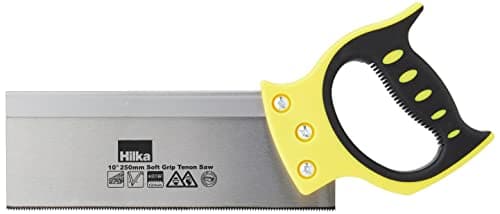 Image of Hilka Tools Hilka 45700010 10" (250 mm) Hardpoint Tenon Saw, Yellow/Silver, Inch