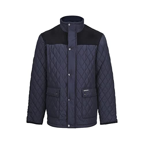 Image of Champion Mens Lewis Country Estate Quilted Fleece Coat Navy L