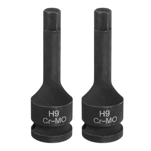 Image of sourcing map 2pcs H9 (9mm) Hex Impact Bit Socket 1/2" Drive Sockets CR-MO Steel Hex Lengthen Screwdriver Socket Adapter for Electric Ratchet Wrenches Fastening Screws