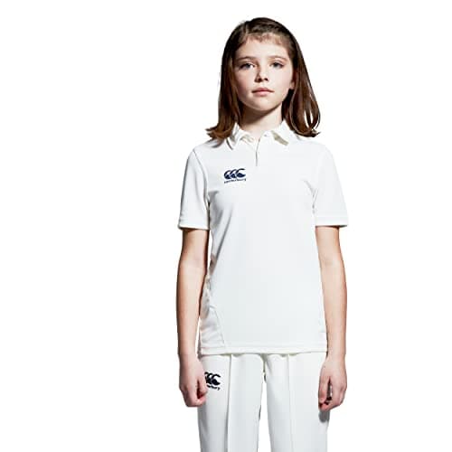 Image of Canterbury Junior Unisex Polo Shirt | Cricket Whites | Moisture Wicking Polo Shirt, Cricket Cream, 14