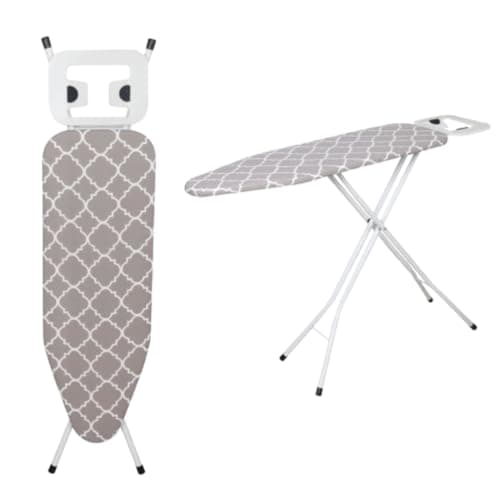 Image of Ironing Board - 90 x 30cm - T Leg Design Folding Non Slip Adjustable Height Lightweight Iron Board Rack