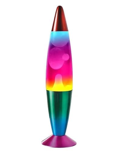 Image of DWD 16 Inch Lamp for Relaxation Peace Liquid Motion Rocket Novelty Desk Lamp Retro Nostalgia Relaxing Mood Light Smooth Slow Motion Wax Therapeutic Sensory (Rainbow)