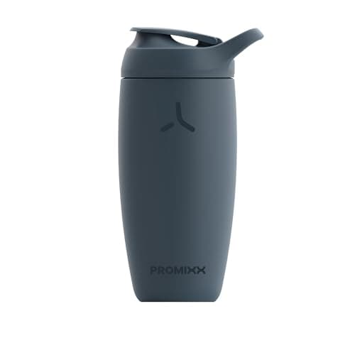 Image of Promixx Pursuit Shaker Bottle Insulated Stainless Steel Water Bottle and Blender Cup, 550ml, Midnight Blue