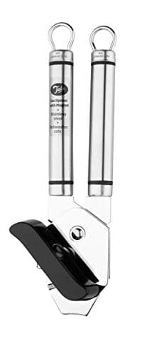 Image of Tala Stainless Steel Can Opener, Traditional Manual Design will open foods tins with ease, comes with a built in bottle opener, large comfortable handle