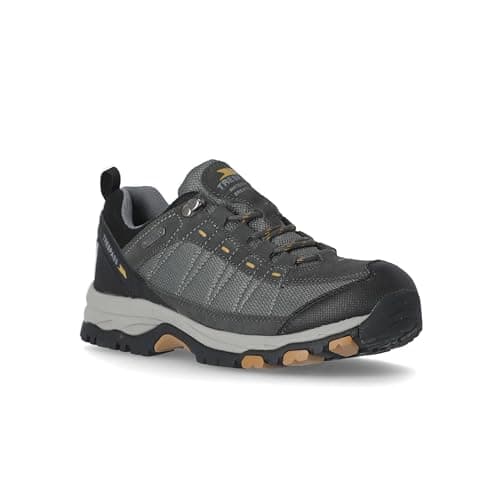 Image of Trespass Men's Walking Shoes Scarp B - Waterproof Breathable Membrane, Gusseted Tongue, Durable Toe Guard, Cushioned Stabilising Midsole, Contoured Footbed Leather