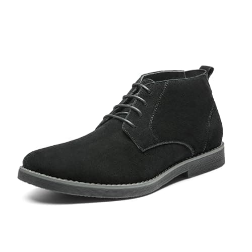 Image of Bruno Marc Men's Chukka Suede Leather Chukka Desert Oxford Ankle Boots, Size 8, Black