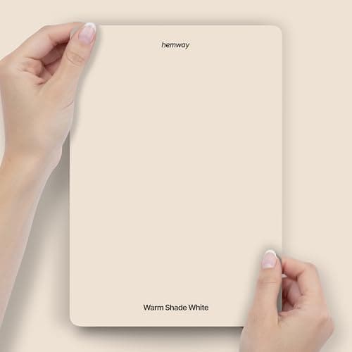 Image of Hemway Warm Shade White Peel & Stick Sample Chalk Paint | A5 Accurate Colour Swatch, Mess-Free Alternative to Paint Tester Pots, Easy To Use, Eco-friendly, for Interior Furniture & Walls