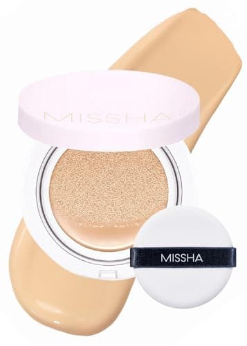 Image of MISSHA Magic Cushion Foundation No.23 Natural Beige for light with neutral skin tone - Flawless Coverage, Dewy Finish, Easy Application for All Skin Types