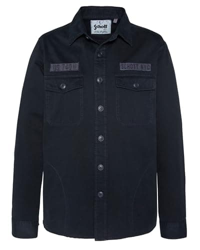 Image of Schott NYC Shstantonml Men's Shirt, Blue, L