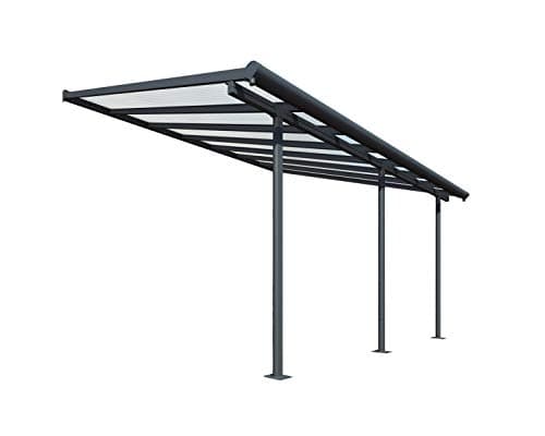 Image of Palram Canopia Sierra Patio Veranda 3x4.25 Garden Canopy - Aluminum Lean to Pergola (3x4.25, Grey)