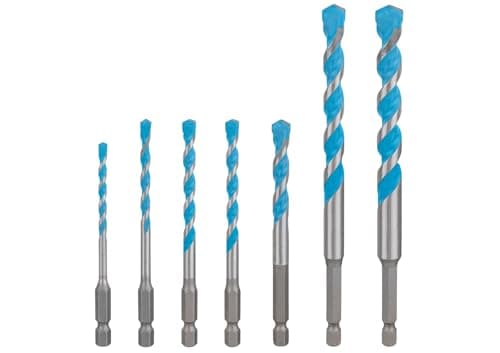 Image of Bosch 7X Expert HEX-9 Multi Construction Drill Bit Set (for Concrete, Soft Ceramic Tiles, Ø 4,0, 5,0, 6,0, 6,0, 8,0, 10,0, 12,0 mm, Professional Accessory Impact Drill/Driver, Drill Drivers)