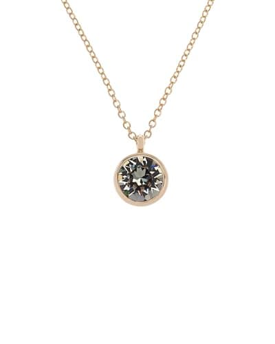 Image of Karen Millen Crystal Dot Pendant Necklace For Women (Gold/Black Crystal)
