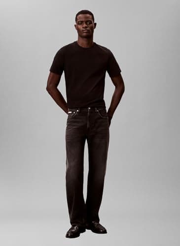 Image of Calvin Klein Jeans Men's SS Classic Monogram TEE LV04RD254G Tees, Black (Black), S
