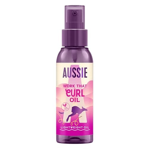 Image of Aussie Work that Curl Lightweight Oil 100ml. Multi-Tasking Hair Serum to Boost Shine, Moisturise and Nourish Curly Hair. Infused with Macadamia Nut Oil. Vegan and Cruelty-Free