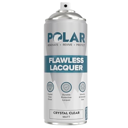 Image of Polar Flawless Lacquer Spray - 400ml, Clear - Protective Coating for Wood, Ceramic, Glass, Plastic & Metal - Scratch Resistant & UV Protection - Primer for DIY, Interior & Exterior - Matt Finish