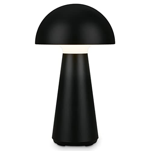 Image of Briloner - LED Table Lamp, Rechargable and Continous Dimmable Mushroom Lamp, Touch Control Bedside, Wireless Light,Waterproof Outdoor Lamp, LED Night Light, 280x160 mm, Matt-Black