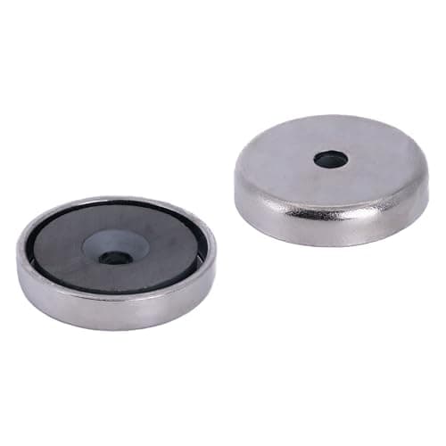 Image of Ferrite Y30BH Pot Magnet for Arts, Crafts, Model Making, DIY, Hobbies, Office, and Home - 32mm dia x 7mm thick x 5mm c/sink - 6.9kg Pull