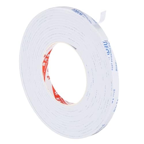 Image of PATIKIL 5m/16.4ft Sealing Foam Tape, 10mm Wide 3mm Thick Single Sided Weather Stripping Door Furniture Seal Strip for Window Pipes Insulation, White