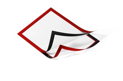 Image of Durable DURAFRAME Self-Adhesive Magnetic Frame | A4 Format In Red | Pack of 2 Frames | Document Frame for Professional Internal Signage