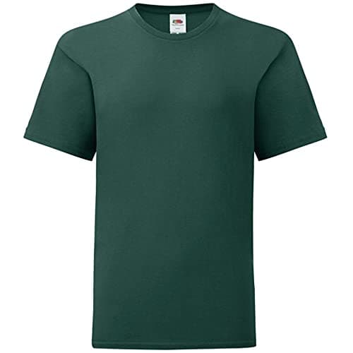 Image of Fruit of the Loom Childrens/Kids Iconic T-Shirt (7-8 Years) (Forest Green)
