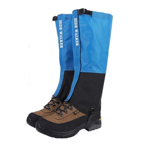 Image of HIDEWALKER Waterproof Hiking Gaiters for Men Women Durable Leg Cover for Mountain Snow Skiing Walking Climbing Hunting (Blue HW, 44-46)