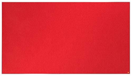 Image of Nobo Widescreen Felt Noticeboard, 1880 x 1060 mm, Slim Trim Frame, InvisaMount Mounting System, Impression Pro, Red, 1915423