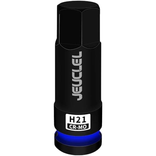 Image of JEUCLEL 21mm Hex Impact Bit Socket, H21 1/2-Inch Impact Drive Allen Socket, Cr-Mo Steel Lengthen Hex Screwdriver Adapter for Electric Ratchet Wrenches Fastening Screws