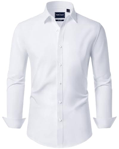 Image of DEMEANOR Mens Dress Shirts Long Sleeve Dress Shirts for Men Slim fit Shirt Mens Casual Shirts Non-Iron Men Formal Shirts