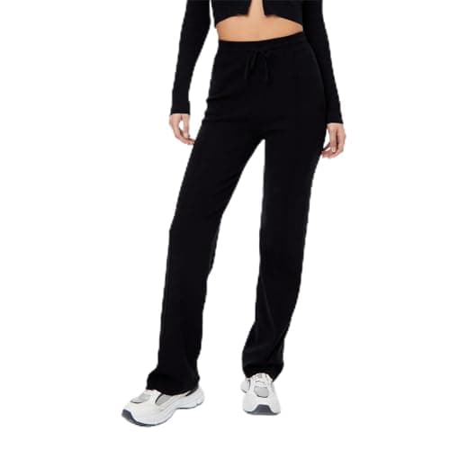Image of Jack Wills Womens Knitted Pin Tuck Trousers Black M