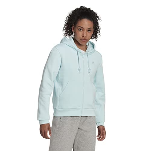 Image of adidas Women's ALL SZN Fleece Full Zip Hoodie, Almost Blue, S