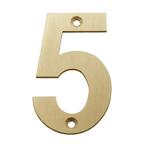 Image of Front Door Numbers 3 Inch Satin Brass Door Numbers 0-9 (5)