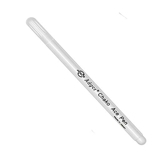 Image of TopHomer Water Erasable Pen Vanishing Ink Fabric Marker Pen Water Soluble Pen Cross Stitch Embroidery Fabric Faded Marking Chalk Pen for Tailor's Quilting Dressmaker DIY Sewing Tools (1pcs White)