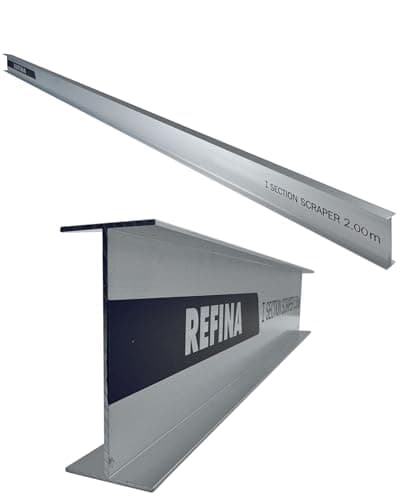 Image of REFINA 6'7" (2.00m) I-Section Scraper Tool for Levelling, Flattening, Scraping & Render Finishes - 75 x 30mm Profile w/Straight Edge & Non-Marking Finish - Lightweight & Durable Aluminium I-Bar