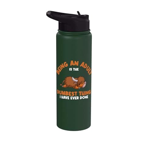 Image of Highland Cattle Scottish Farmer Breeder Cattleman Herdsman Stainless Steel Insulated Water Bottle