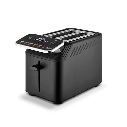 Image of Tower T20096BLK Cavaletto Mirage 2 Slice Toaster with Digital Control Panel, 5 Pre-Set Toasting Options, Countdown Timer, Memory Function, 925W, Black with Chrome Trim