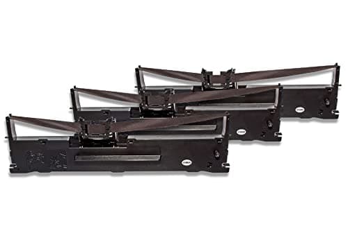 Image of vhbw 3X Ribbon Cartridge Replacement for Epson C13S015307 for Dot Matrix, Receipt Printer - Black Ink Ribbon