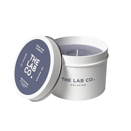 Image of The Lab Co. Luxury Scented Candle | 30hrs Burn Time | Relaxing Fragrance with Cotton, Lavender and Jasmine | 100% Vegan Soy Wax | 180g Wax Weight