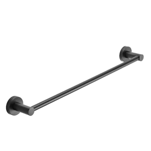 Image of Towel Rails 50cm/20inch Wall mounted Matte Black Single Round Towel Bar in Bathroom, Kitchen or Bedroom B39812K-50