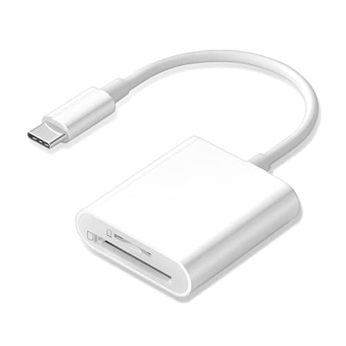 Image of USB C SD Card Reader, Type C Card Reader with Dual Slot Memory Card Reader Trail Camera Viewer USB C to SD Card OTG Adapter for iPhone 15 16/iPad/MacBook/Mac, and More Type-C Devices, Plug and Play